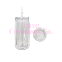 25x 16oz Glass Snow Globe Tumblers (Blank)