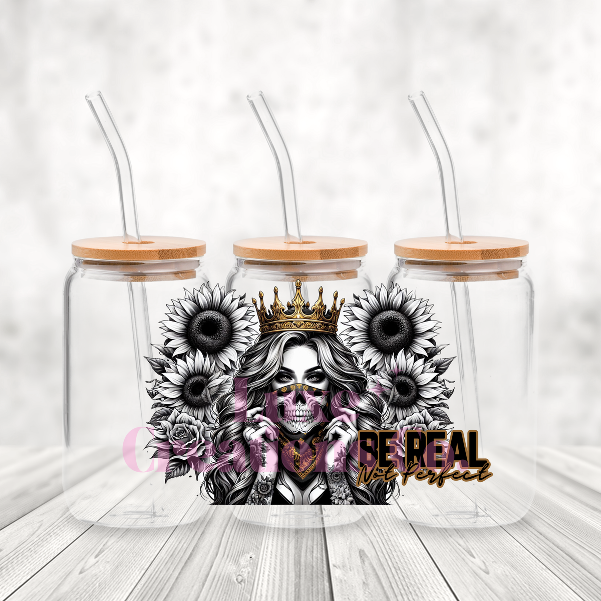 "Be Real Not Perfect" UV DTF Wrap