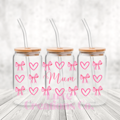 Mum Hearts & Bows UV DTF Wrap by Luxe (#126)