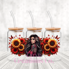 Tattoo Girl Red Flower Wrap by Luxe (#118)