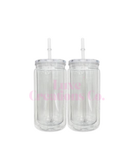 10x 16oz Acrylic Snow Globe Tumblers (Blank)